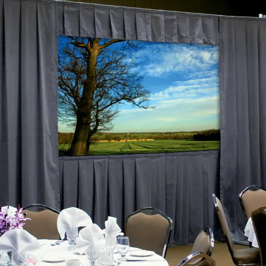 Da-Lite Fast-Fold Deluxe Drapery Kit 10-6X14 UV Video 4:3 122 X 164 - Black Hardware - Black Drapes - Screens and Projectors