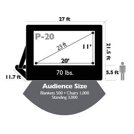 Open Air Cinema P-20 Pro Series 20' Inflatable Screen